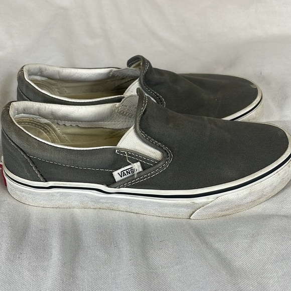 Vans Classic Grey Slip on Shoes Unisex Size M5 -W 6.5 - Picture 2 of 7